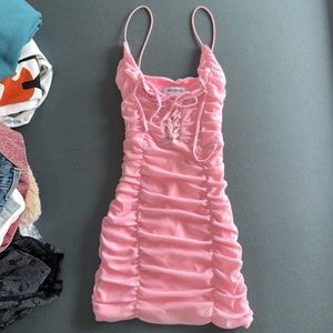 Pink mini dress